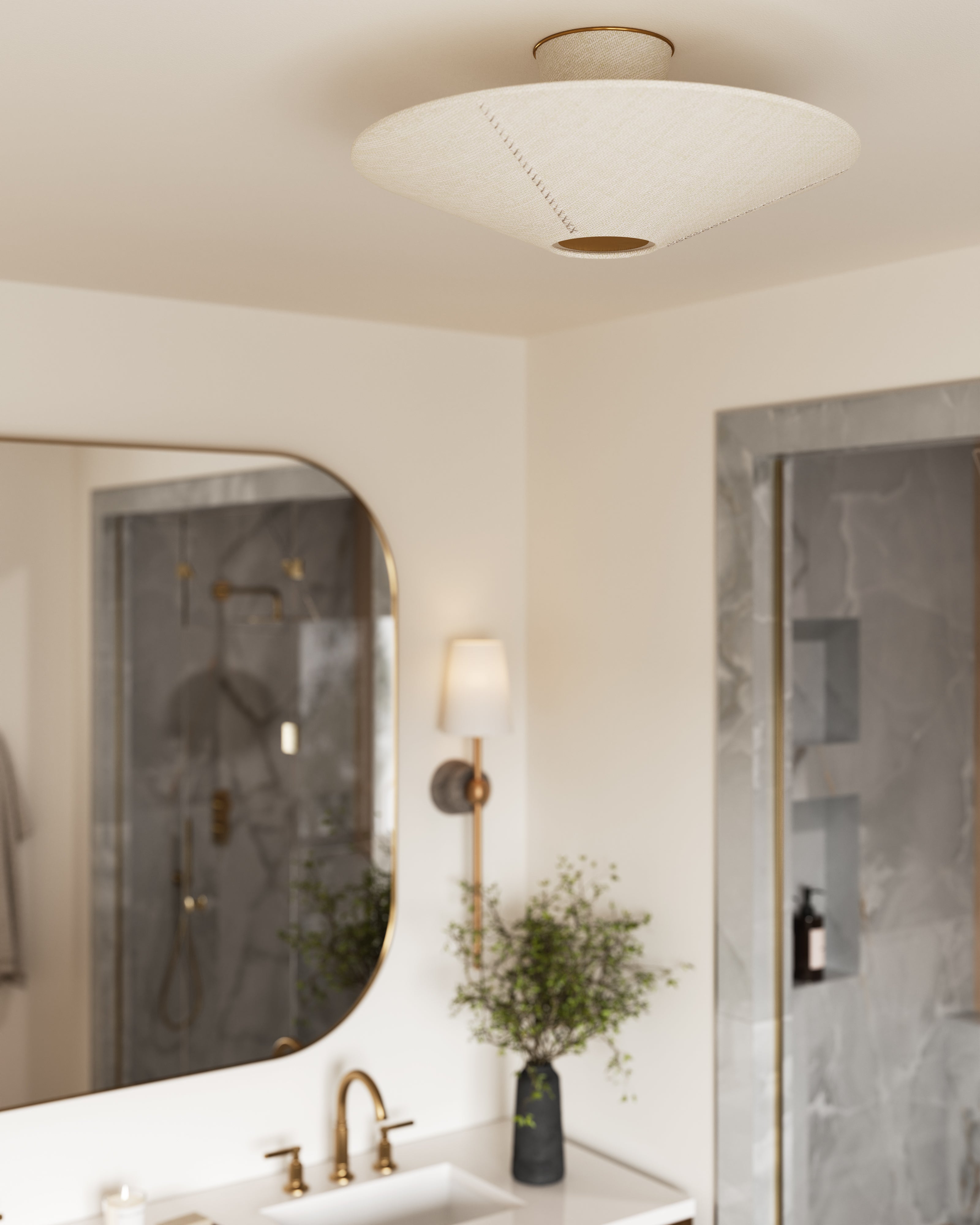 Clementine Semi-Flush in Gold Leaf