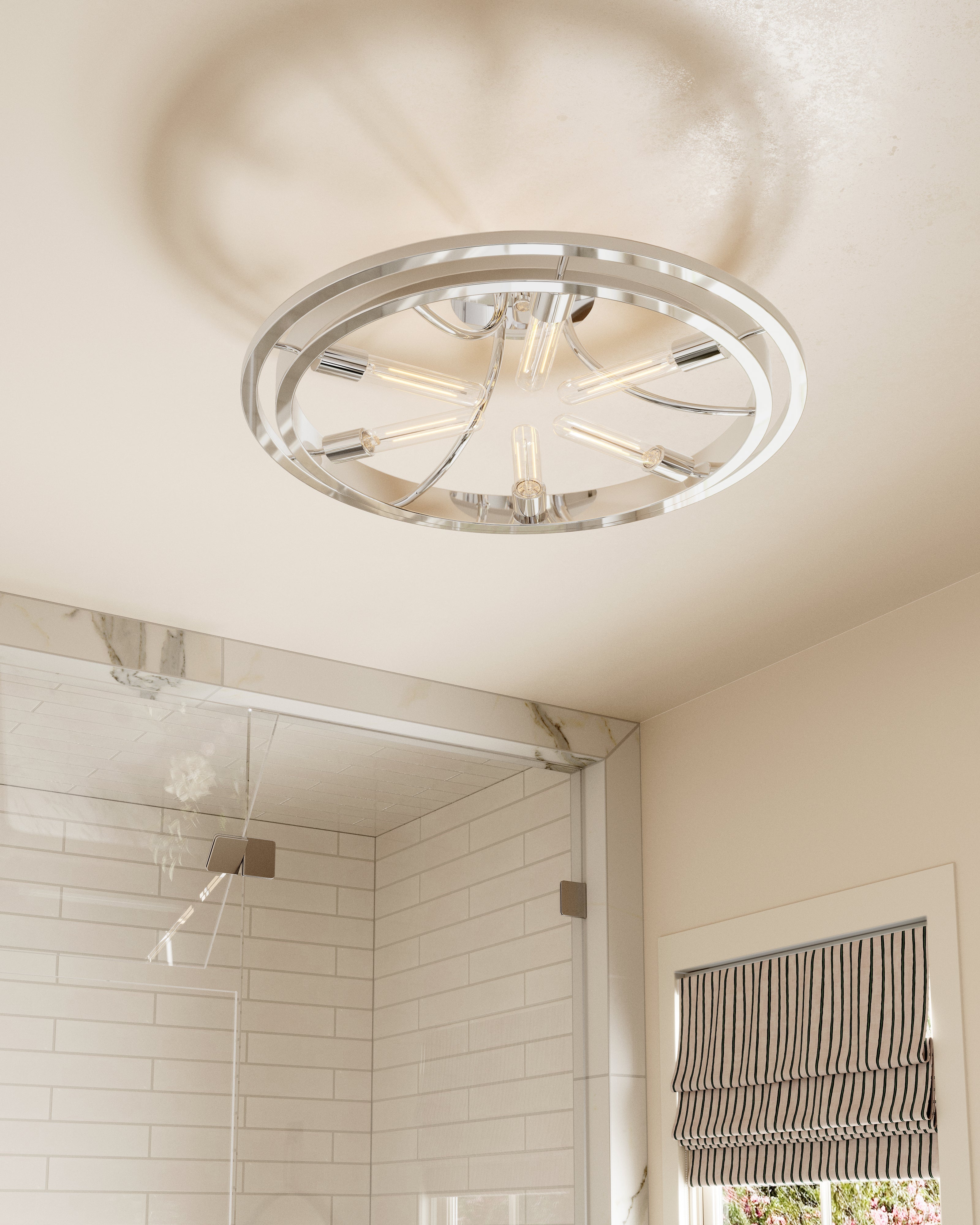 Clement Semi Flush In Polished Nickel