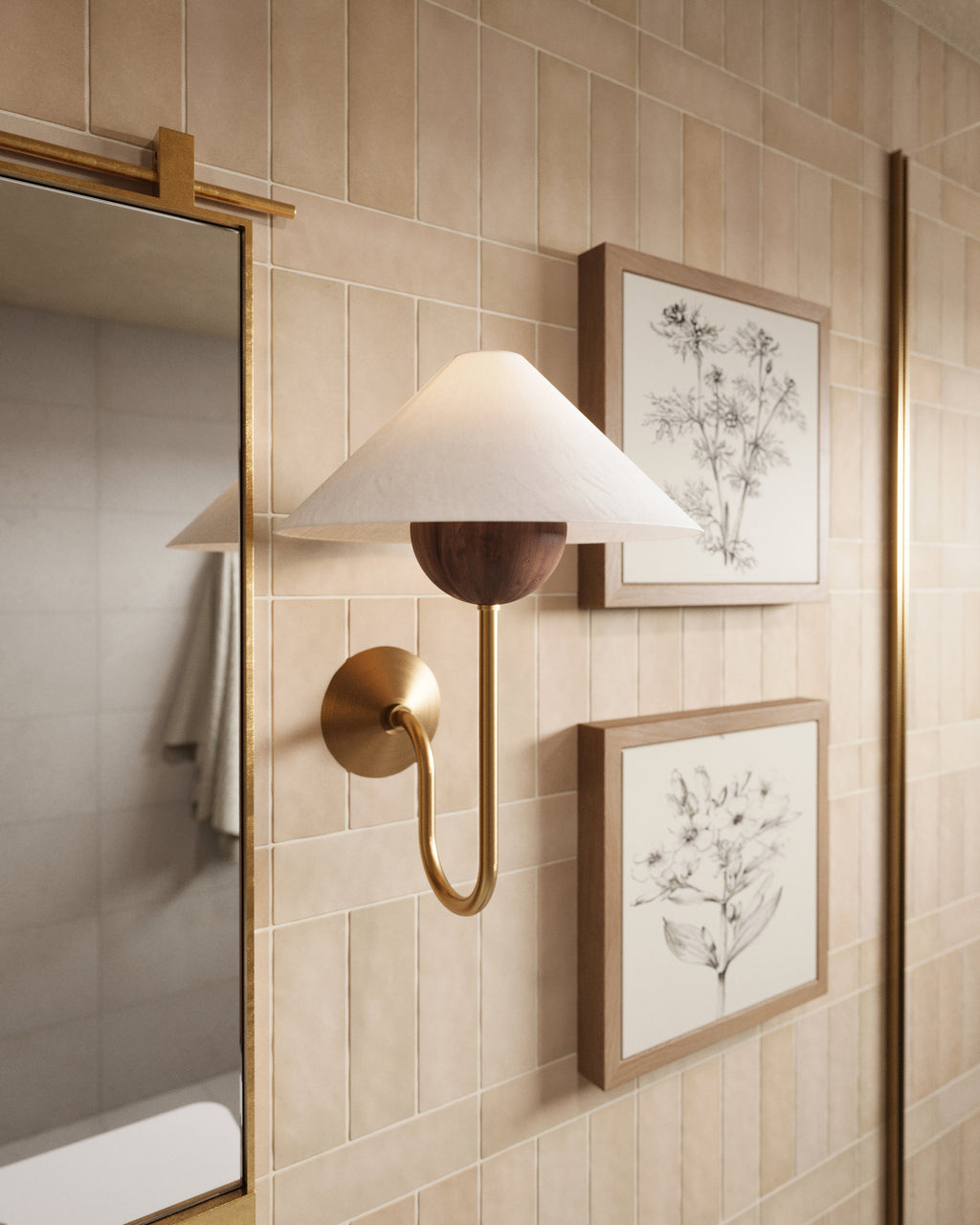 Leilani Wall Sconce in Patina Brass