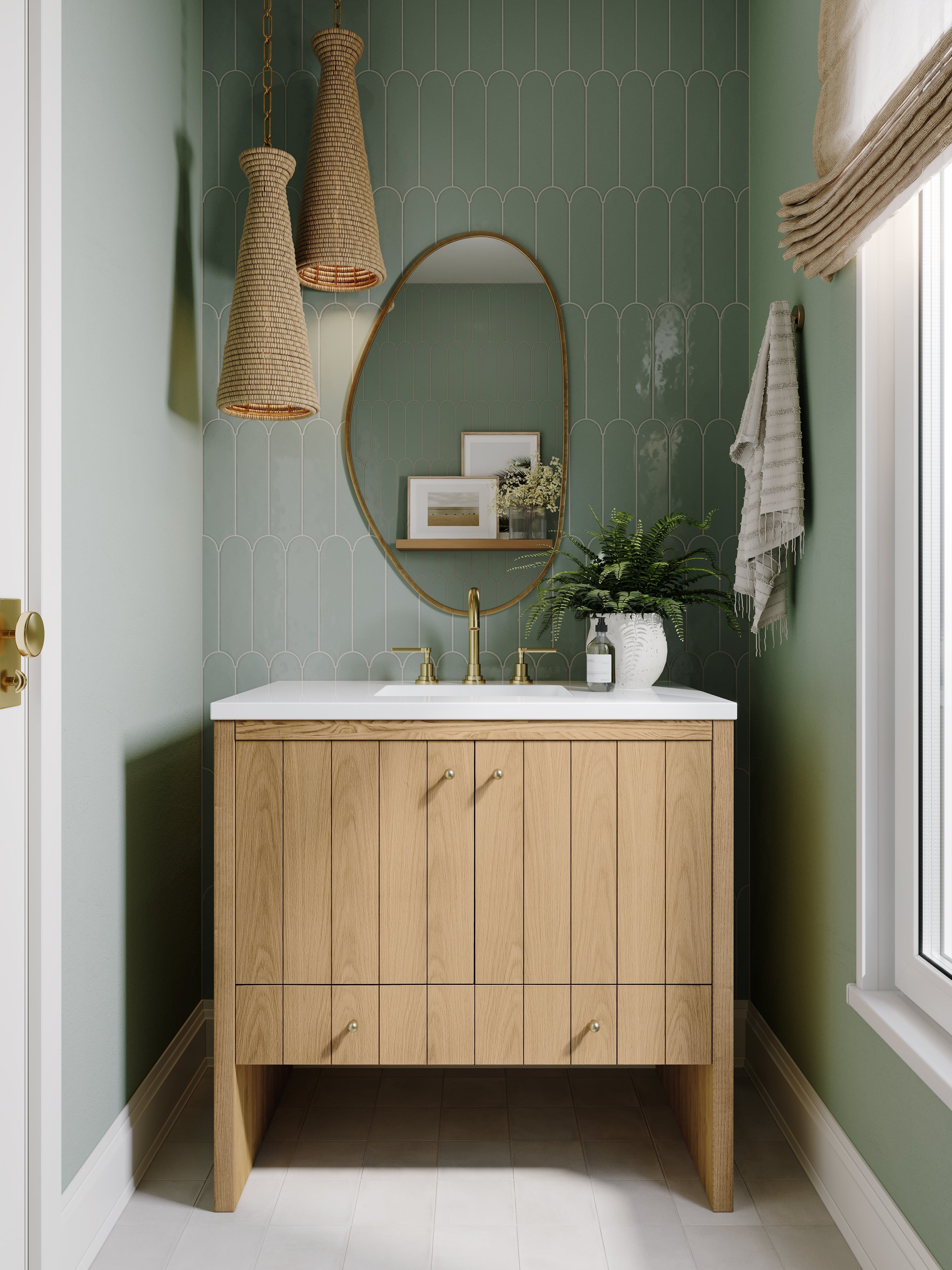 Rory Mirror in Antique Brass Iron