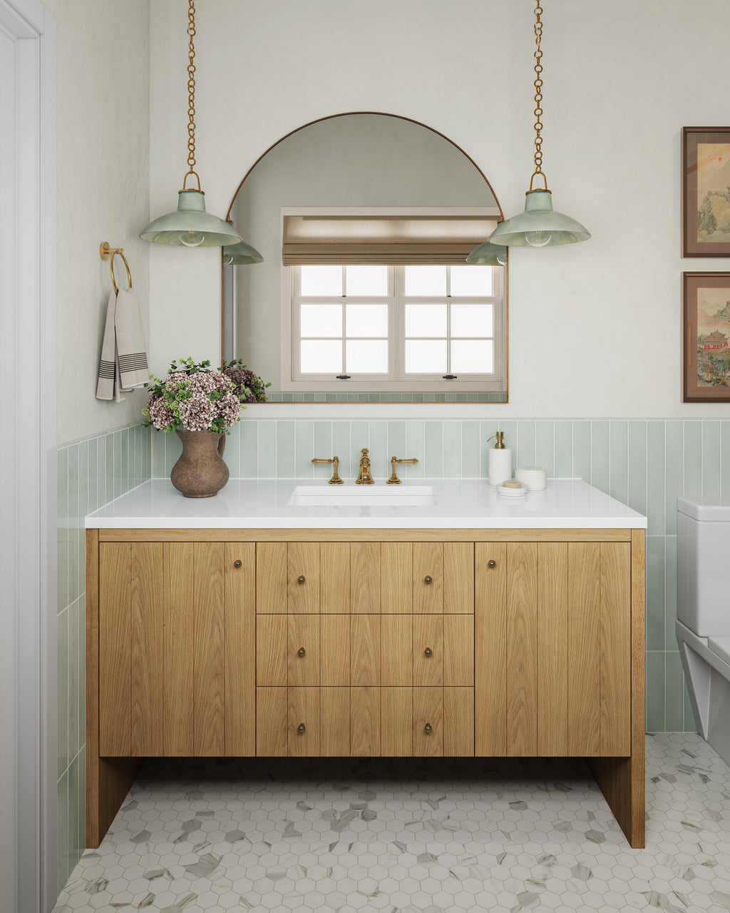 Esmeralda Wide Mirror in Polished Brass