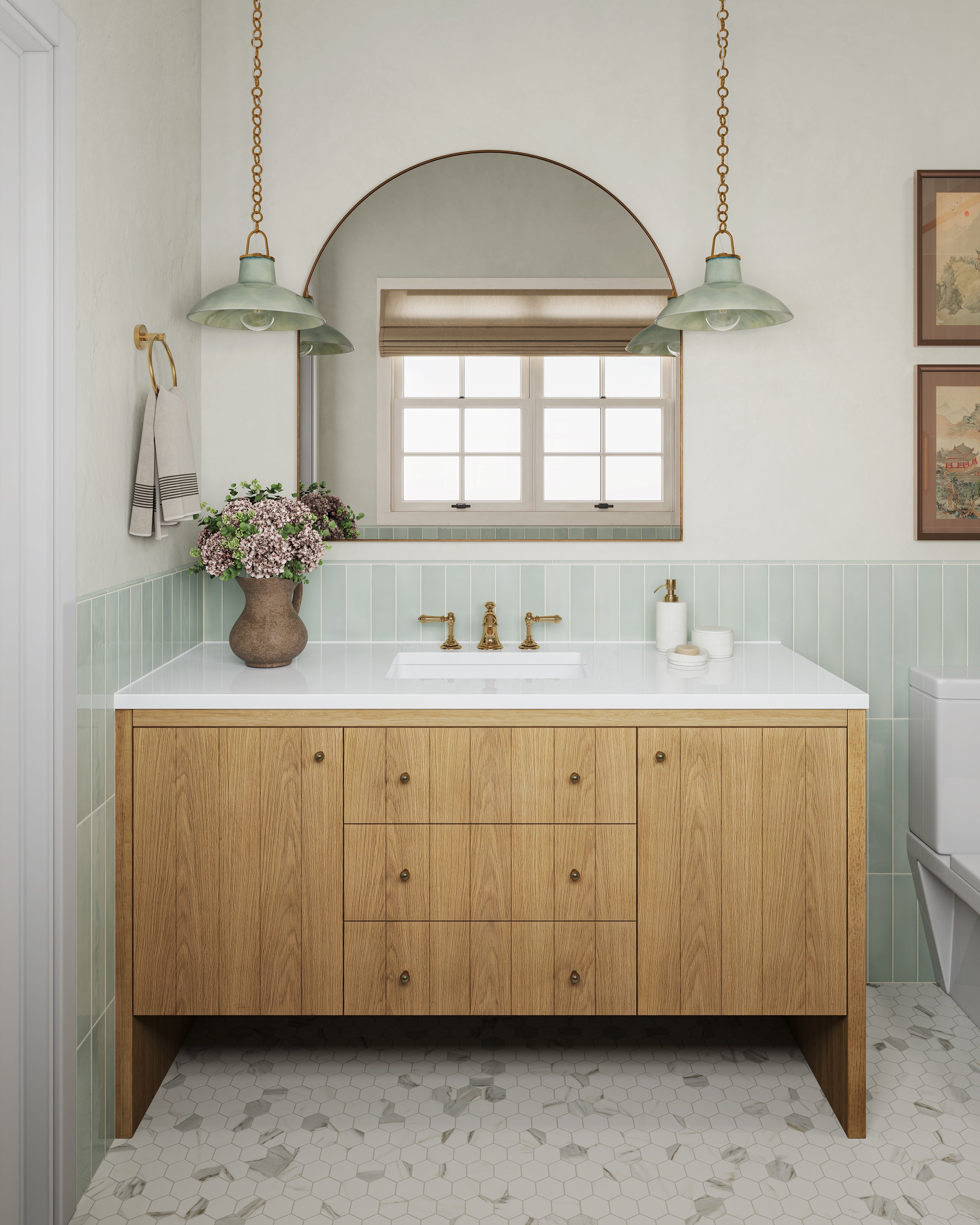 Esmeralda Wide Mirror in Polished Brass