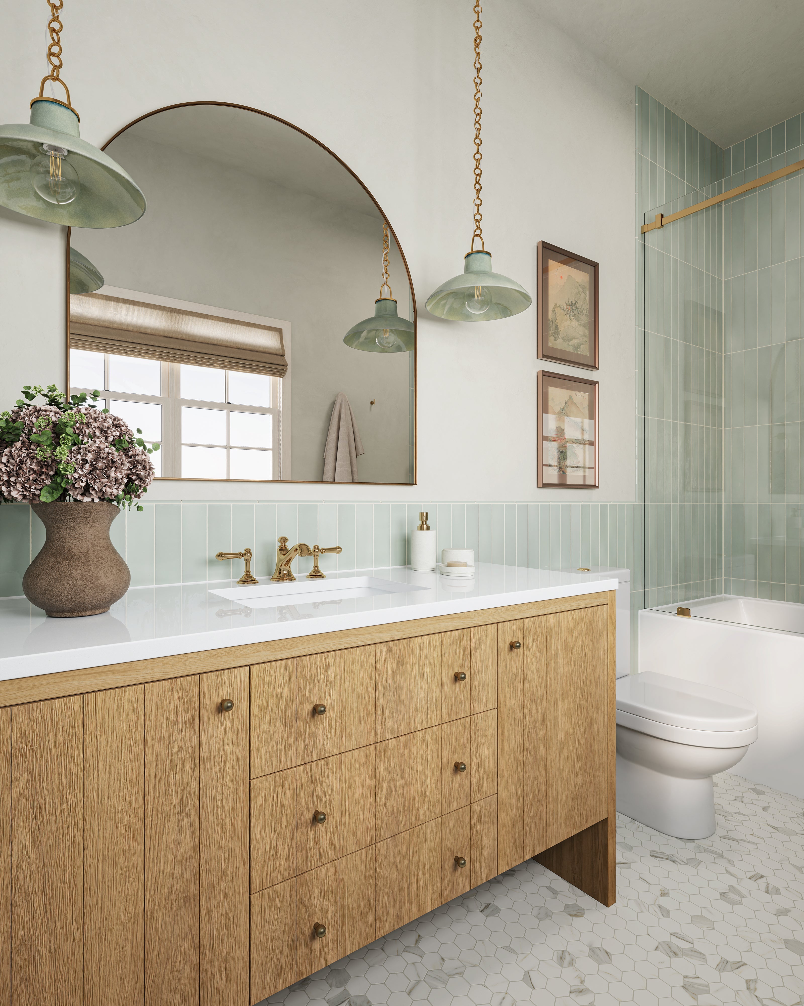 Esmeralda Wide Mirror in Polished Brass