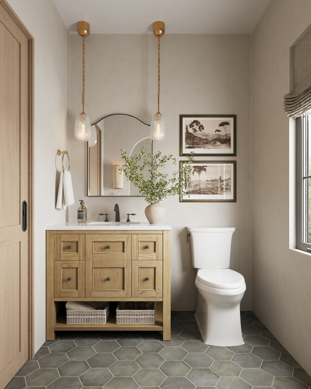 Runa Pendant In Aged Brass