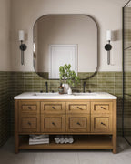 Tristan Square Mirror in Rustic Black