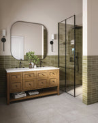 Tristan Square Mirror in Rustic Black