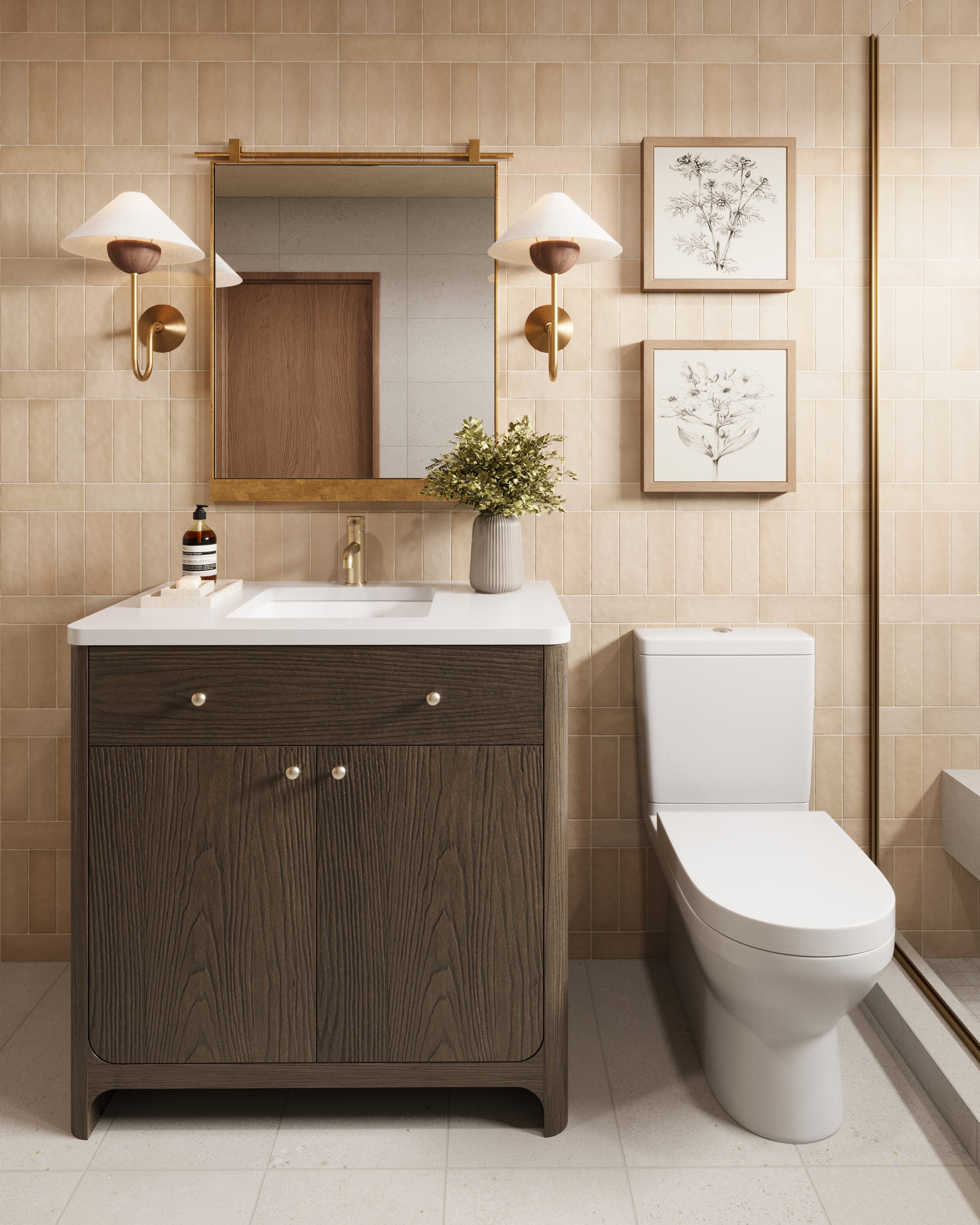 Clancy Small Mirror in Antique Brass