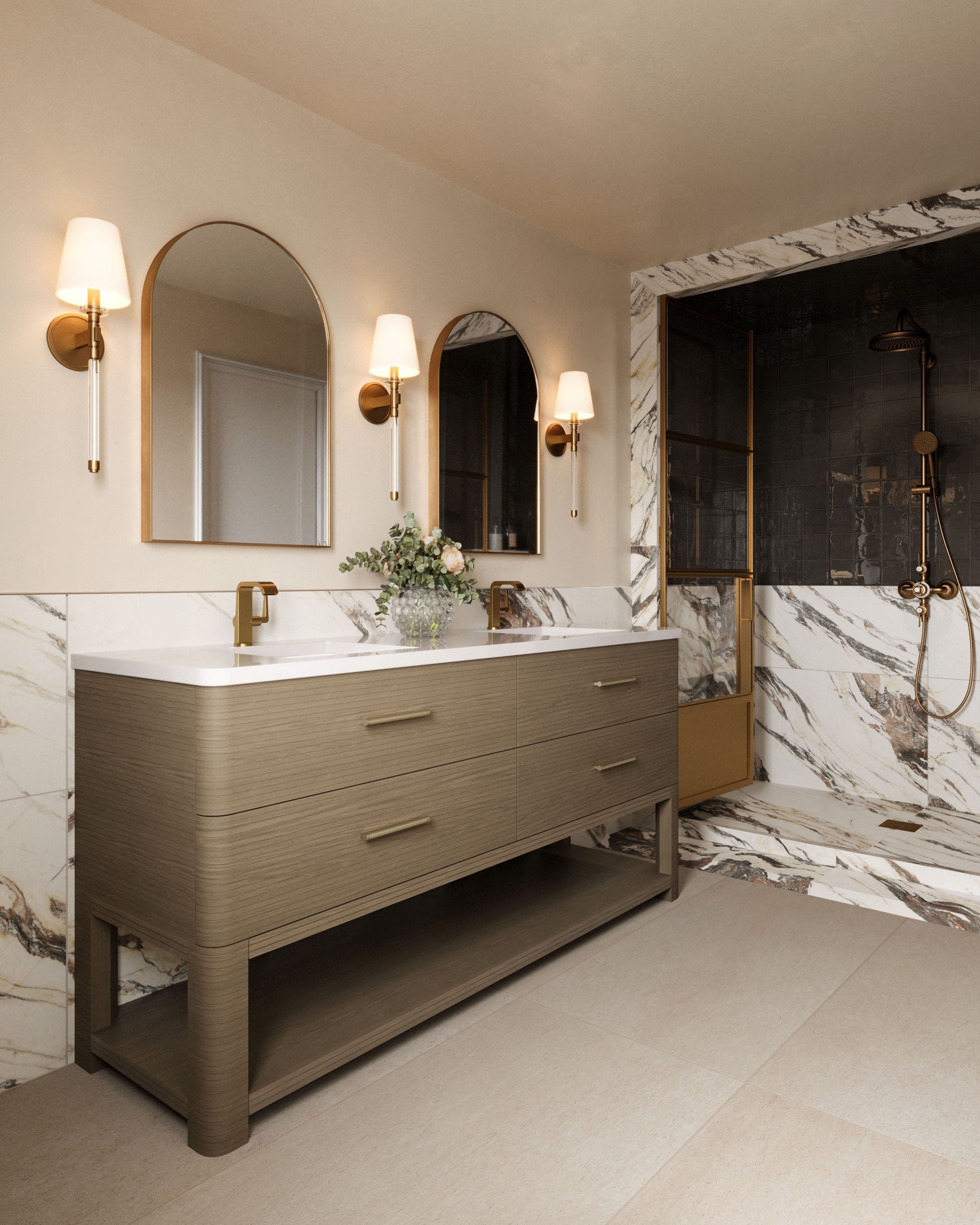 Colette Wall Sconce in Aged Brass