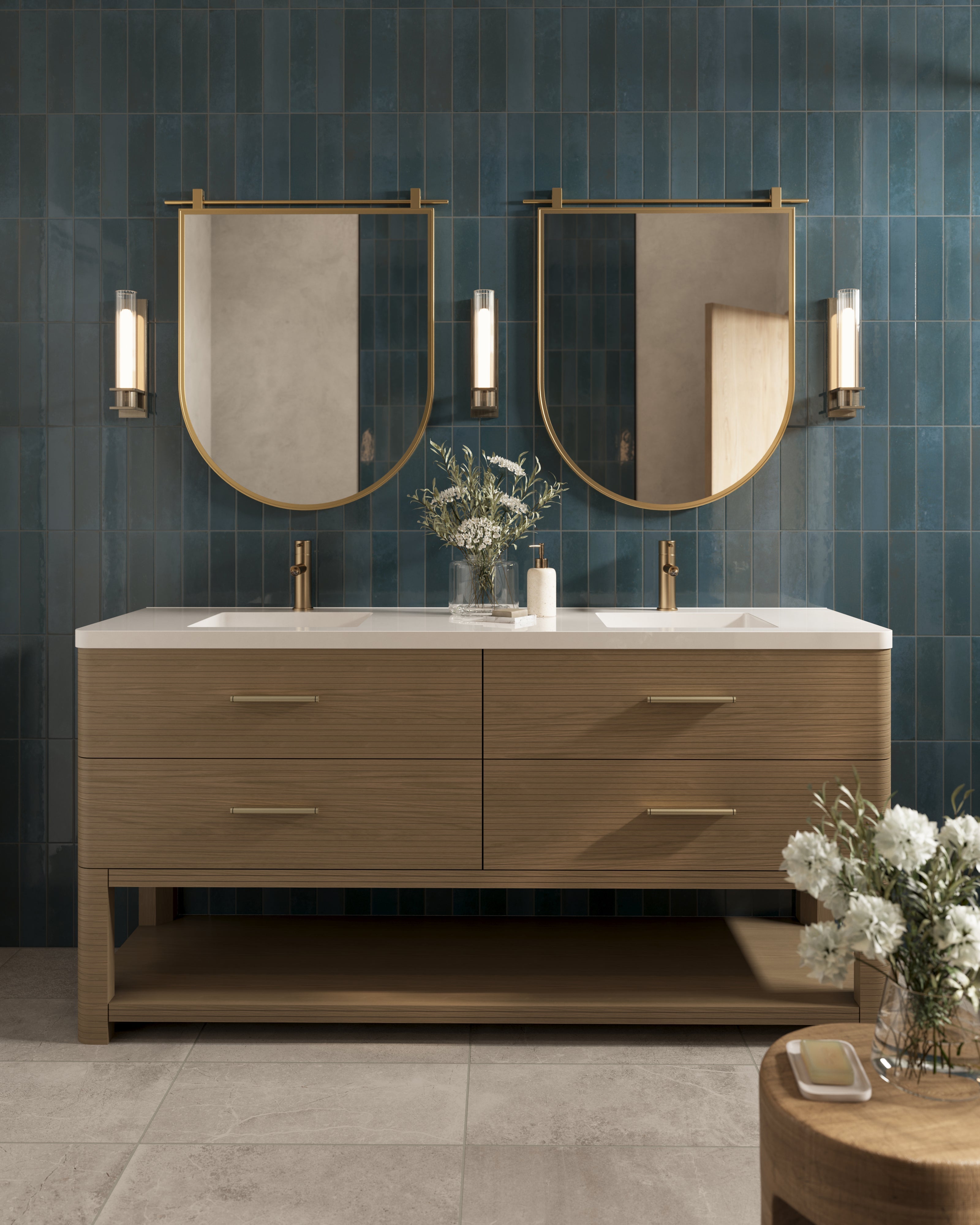 Hennessy Wall Sconce in Aged Brass