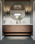 Esmeralda Round Mirror in Iron Matte Black