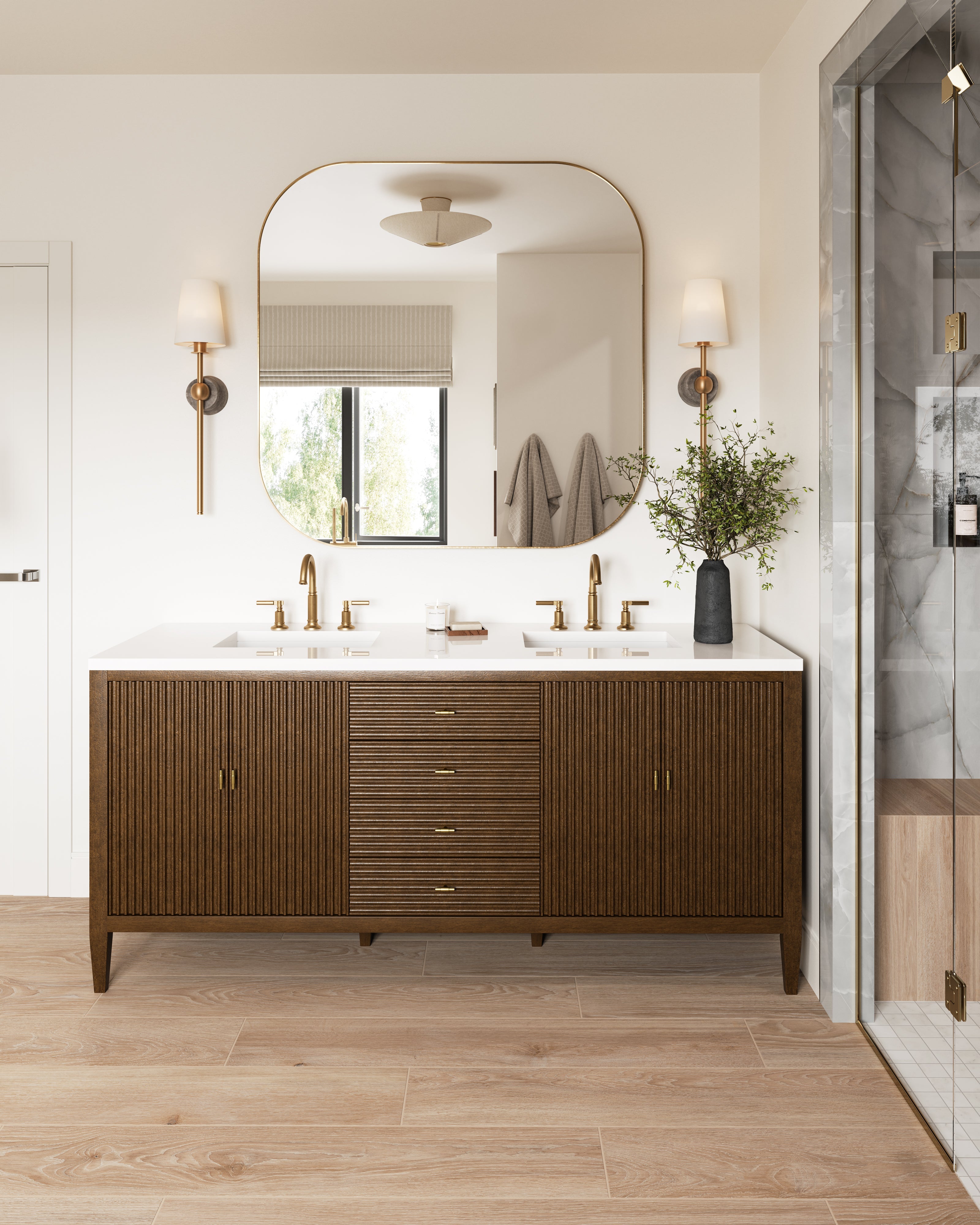 Clementine Semi-Flush in Gold Leaf