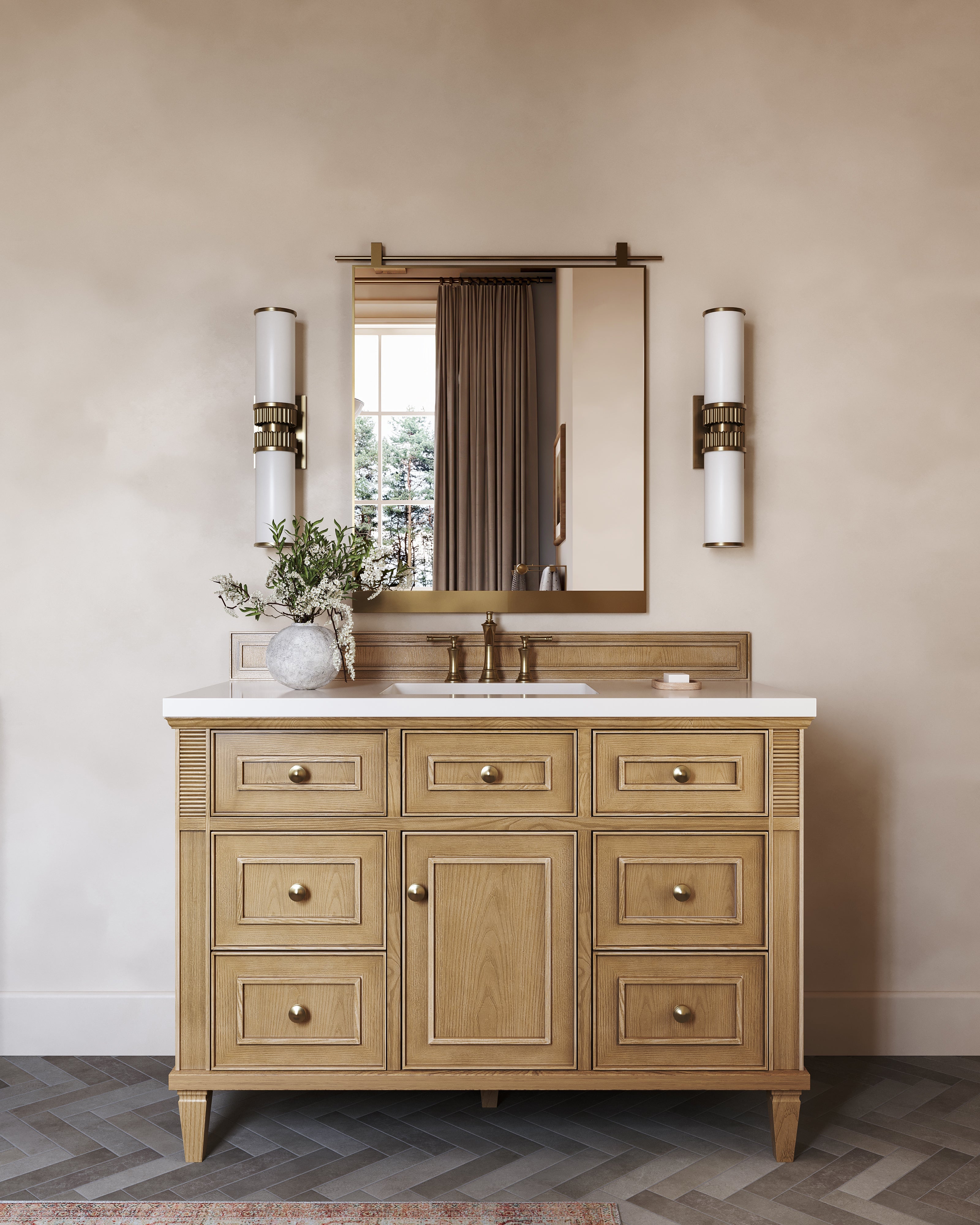 Clancy Small Mirror in Antique Brass