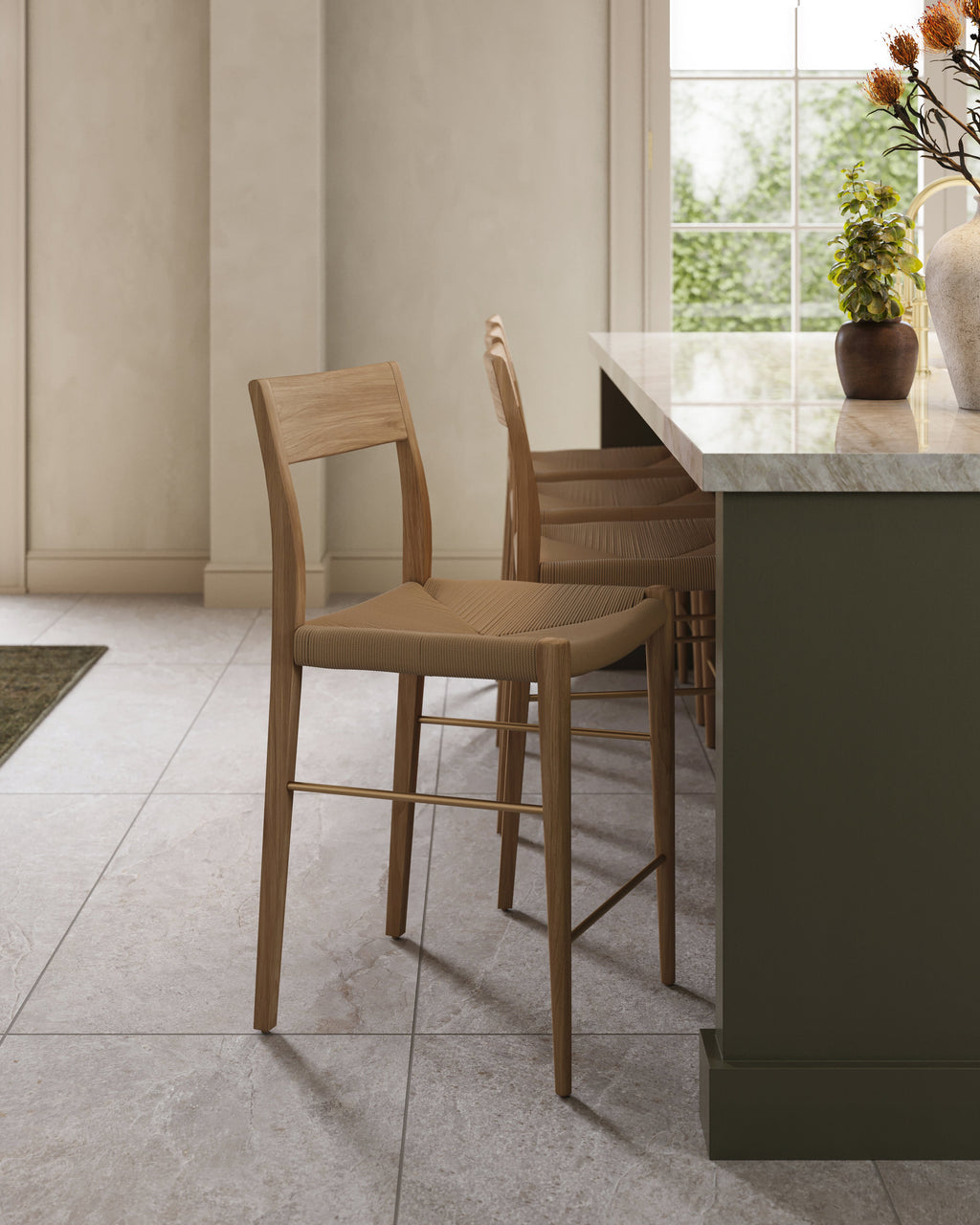 Genevieve Counter Stool in Light Oak