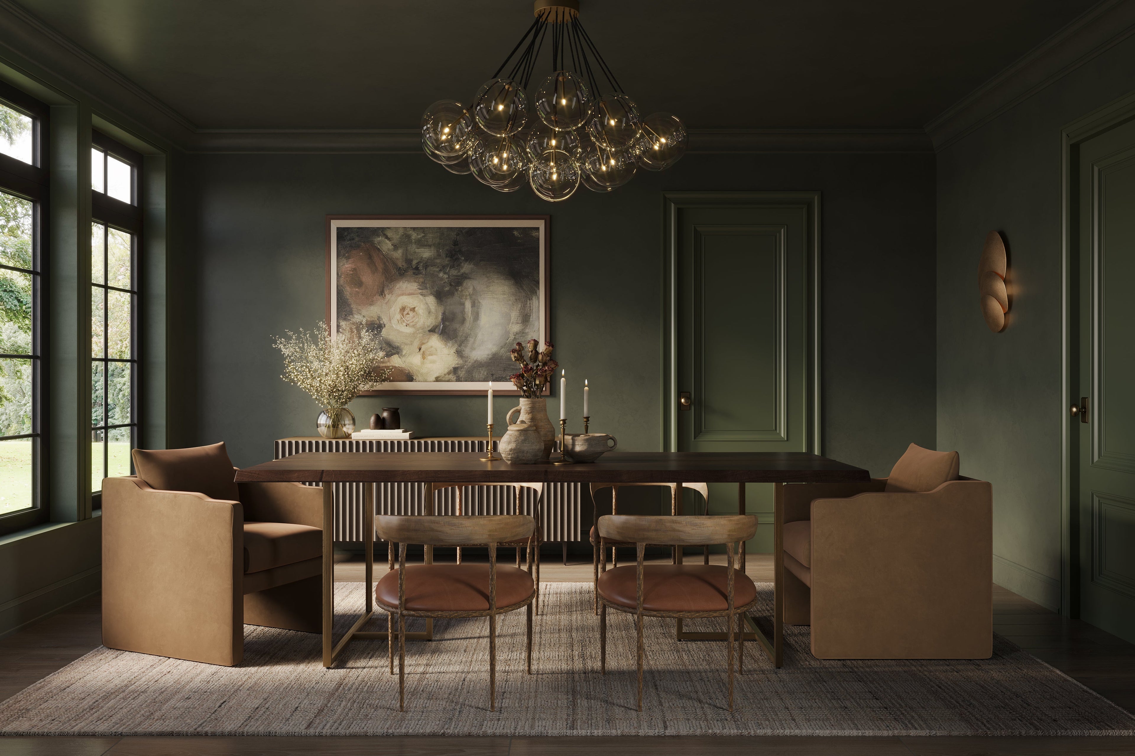 Dominic 95 Dining Table in Dark Mango