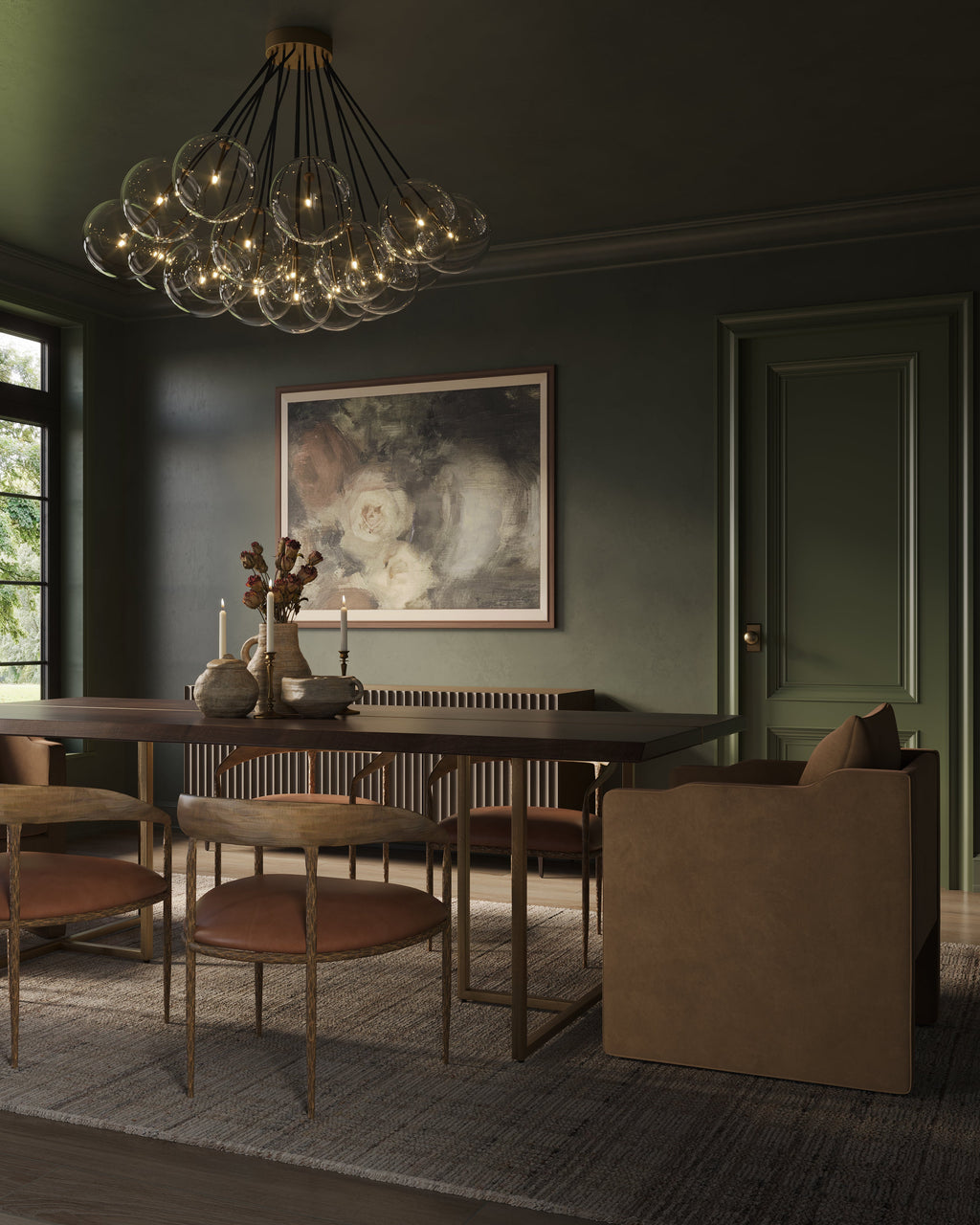 Dominic 95 Dining Table in Dark Mango