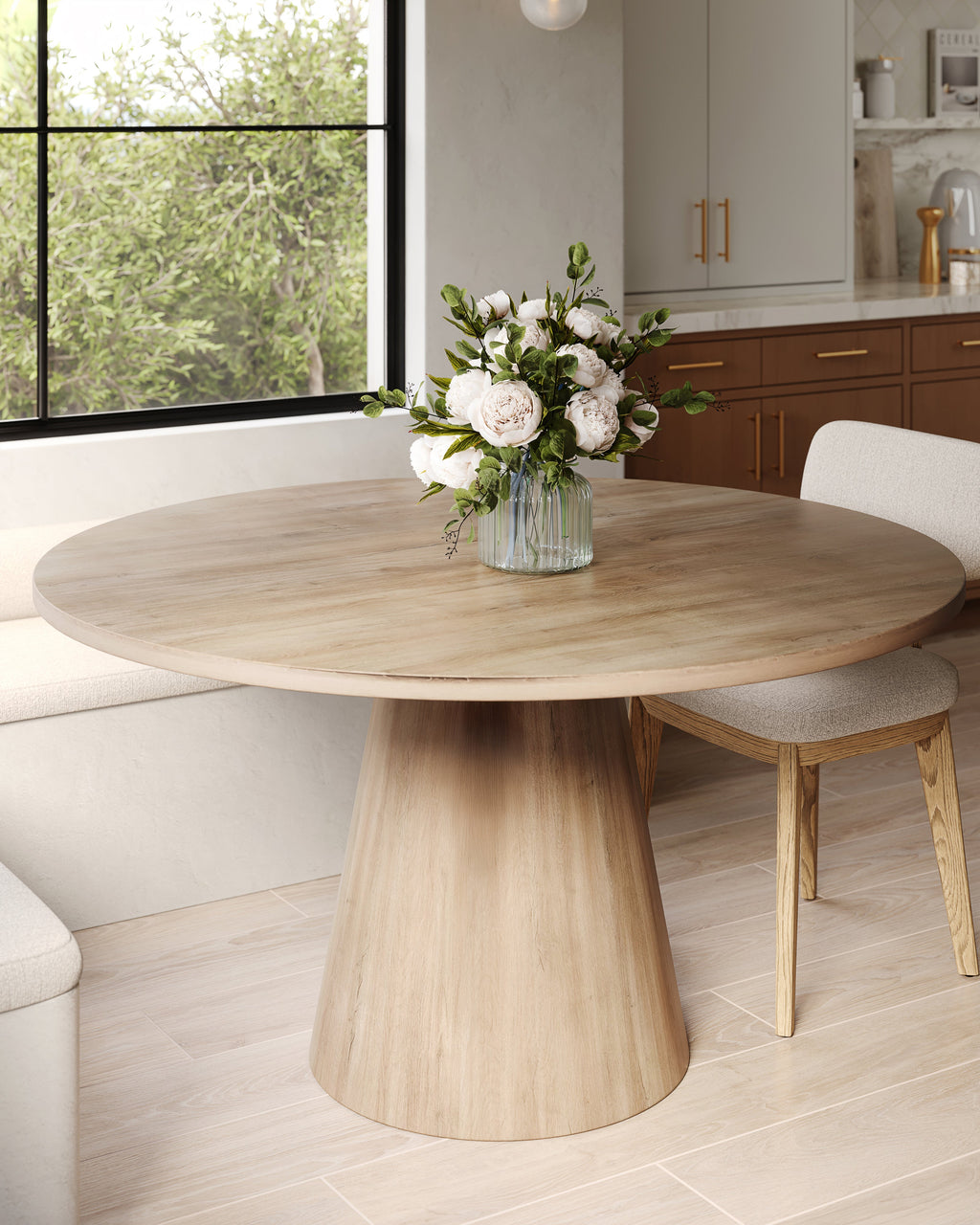 Alice 54 Round Dining Table in Light Oak