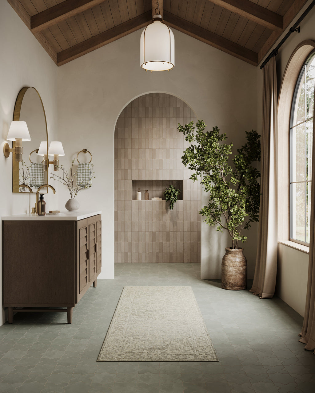 Mallory Wool Pile Rug in Khaki