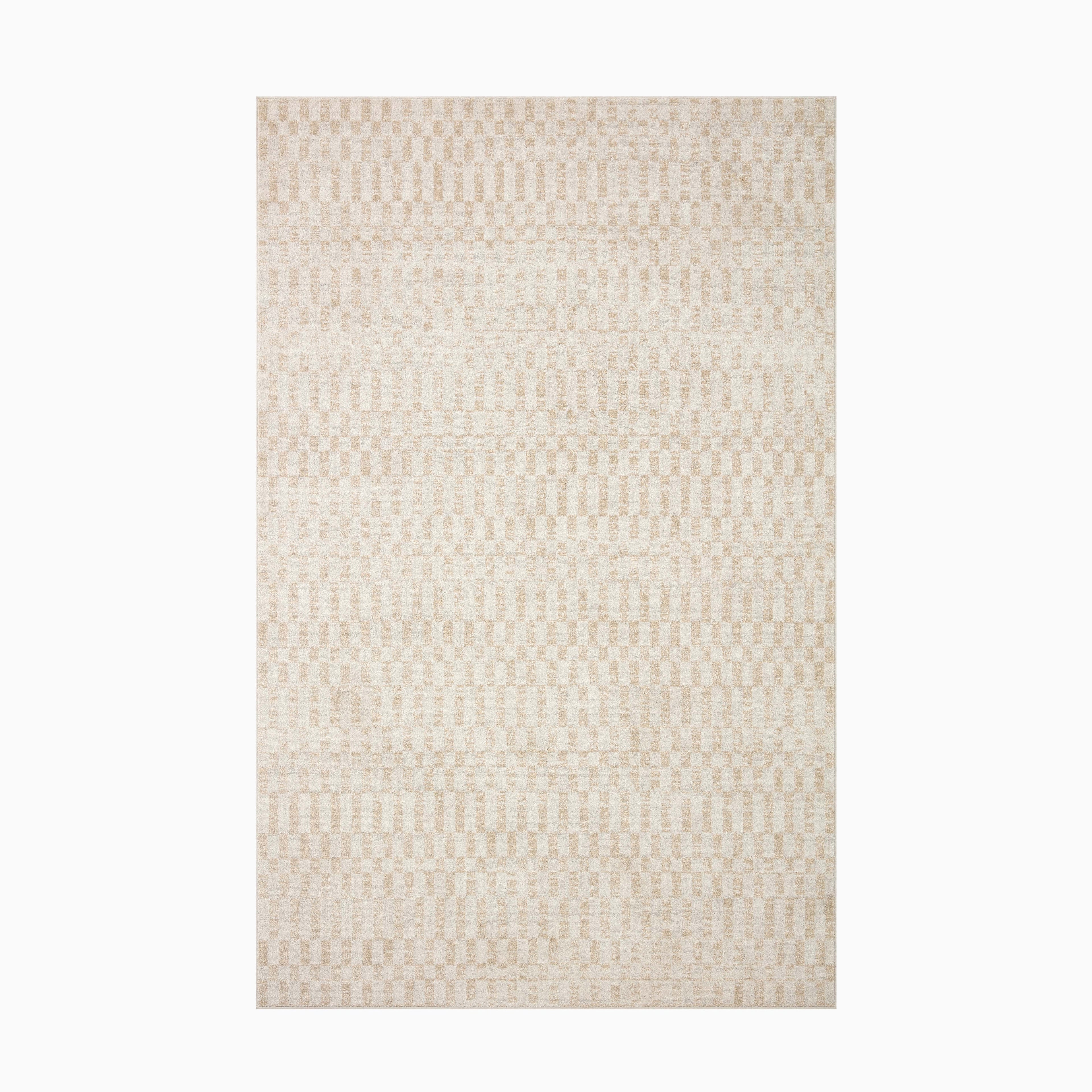 Liddy Polyester Pile Rug in Cream / Sand