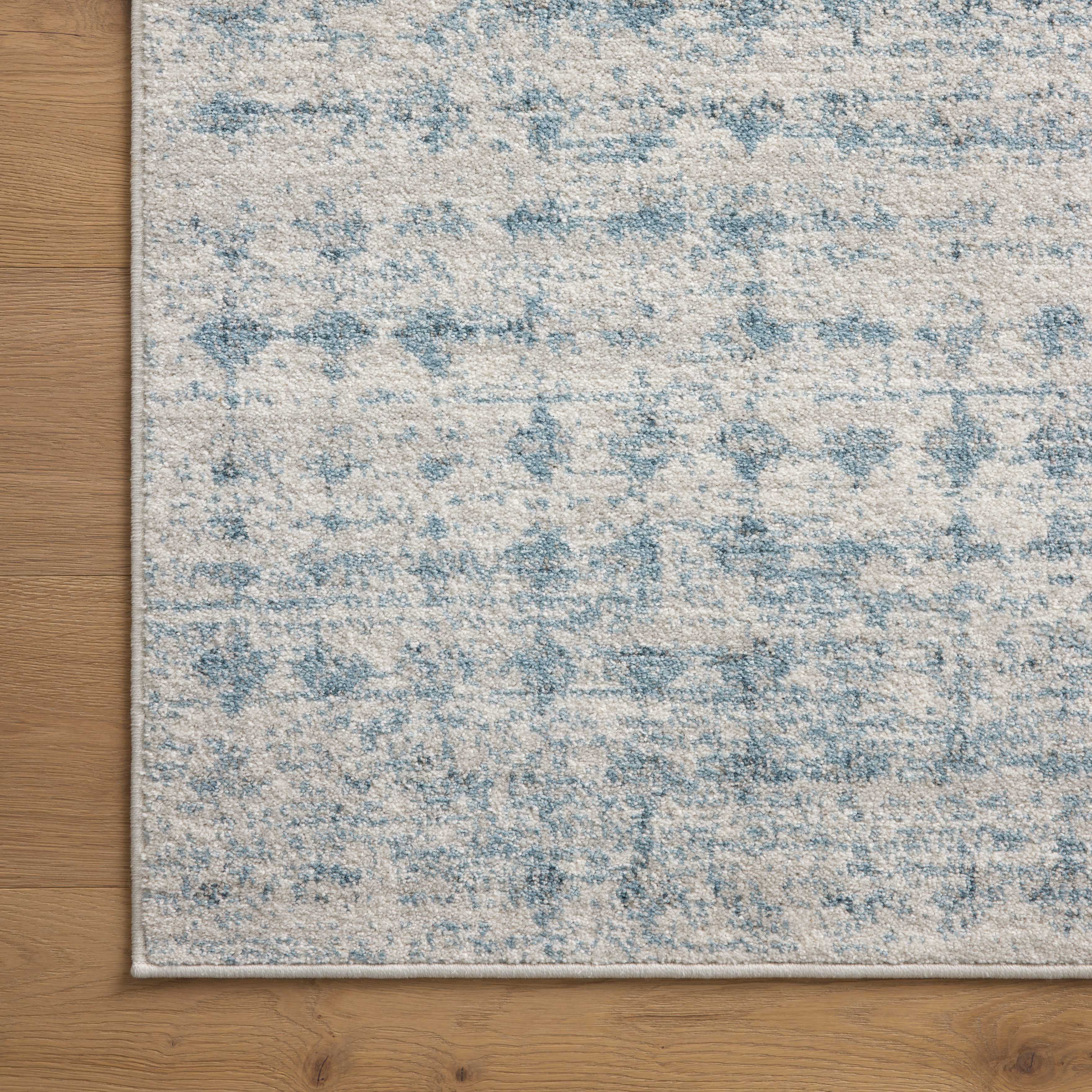 Liddy Polyester Pile Rug in Ocean / Platinum