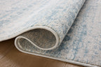 Liddy Polyester Pile Rug in Ocean / Platinum