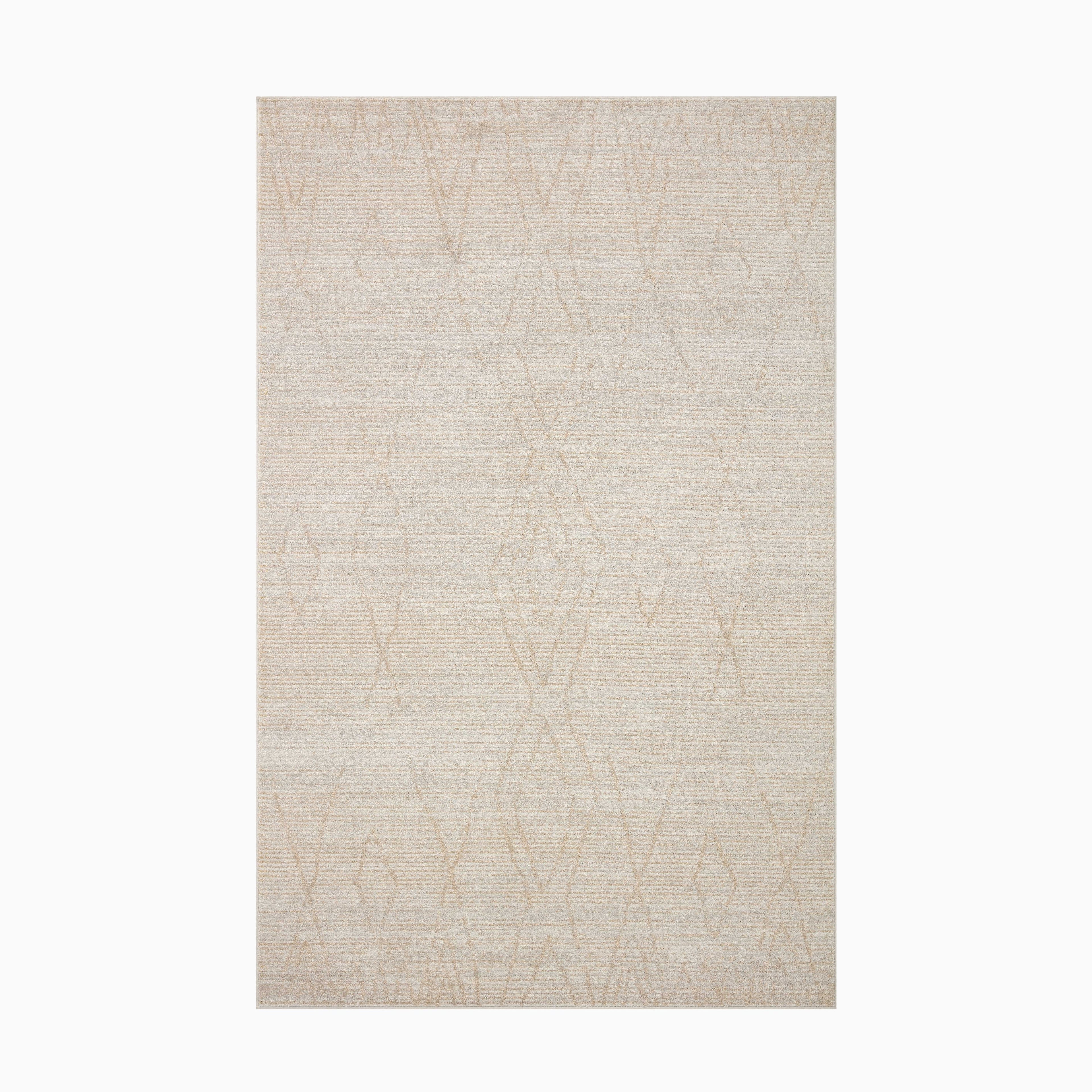 Liddy Polyester Pile Rug in Sand / Fog